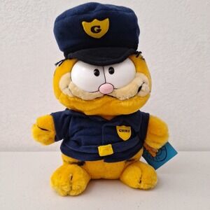 RARE NWT Vtg DAKIN 1981 Garfield Cat British Bobby Police‎ Chief Plush Stuffed